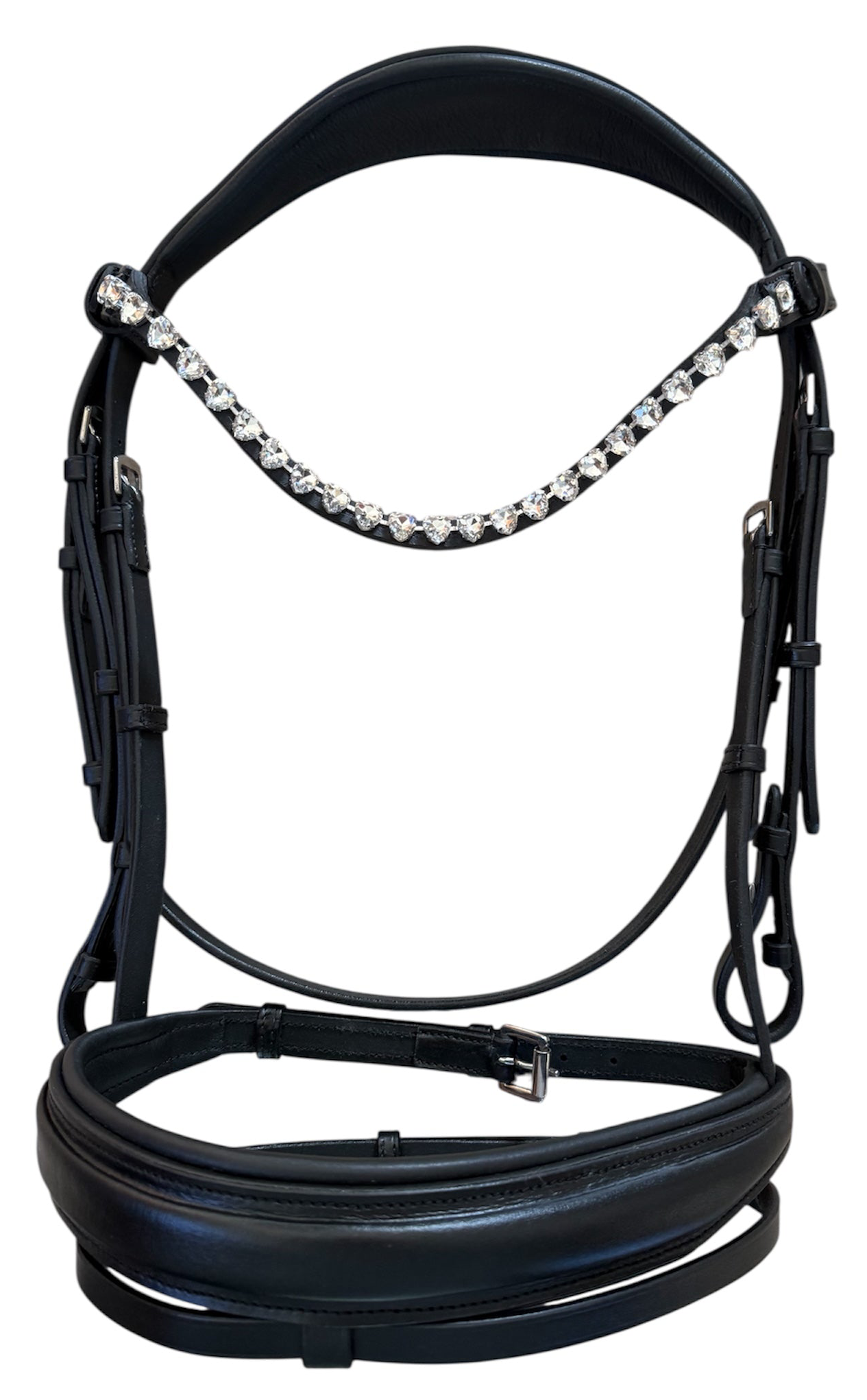 Premium Snaffle Dressage Bridle | Black Leather